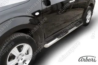 AFZDASF14 Защита порогов d76 с проступями Arbori нерж. сталь для Subaru FORESTER 2008-2013