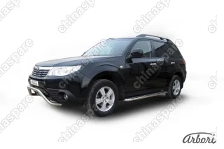 AFZDASF17 Защита порогов d42 с листом Arbori нерж. сталь для Subaru FORESTER 2008-2013