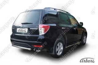 AFZDASF18 Защита заднего бампера d57 Arbori нерж. сталь для Subaru FORESTER 2008-2013