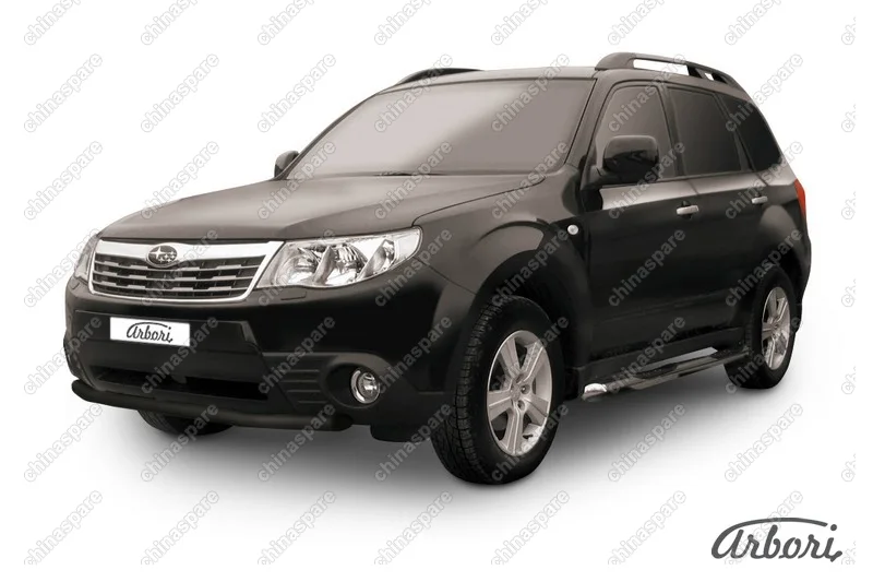 AFZDASF12B Защита переднего бампера d57 Arbori черн. для Subaru FORESTER 2008-2013