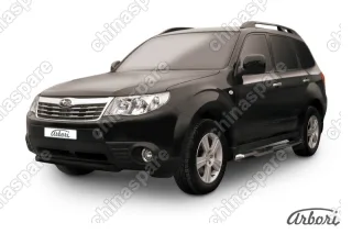 AFZDASF13B Защита переднего бампера d57 короткая Arbori черн. для Subaru FORESTER 2008-2013