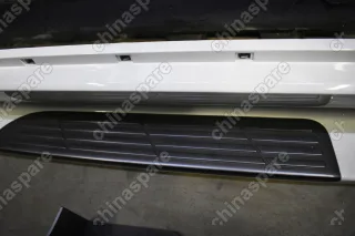 Пороги дополнительные (белые, с креплениями) Ssang Yong Action/Action Sports (уценка)