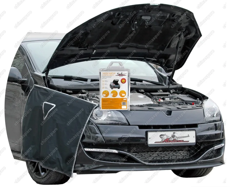 Накидка защитная на бампер и крылья 100х72см, цвет черный