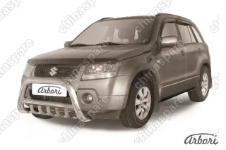 AFZDASGV0501 Кенгурятник d76 низкий с защитой картера Arbori нерж. сталь для Suzuki GRAND VITARA 5дв. 2005-2008