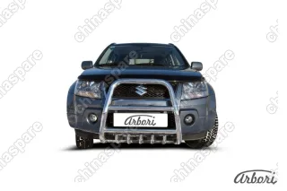 AFZDASGV0503 Кенгурятник d57 высокий с защитой картера Arbori нерж. сталь для Suzuki GRAND VITARA 5дв. 2005-2008