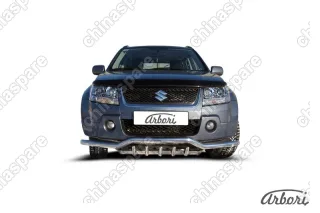 AFZDASGV0505 Кенгурятник d57 низкий c защитой картера Arbori нерж. сталь для Suzuki GRAND VITARA 5дв. 2005-2008