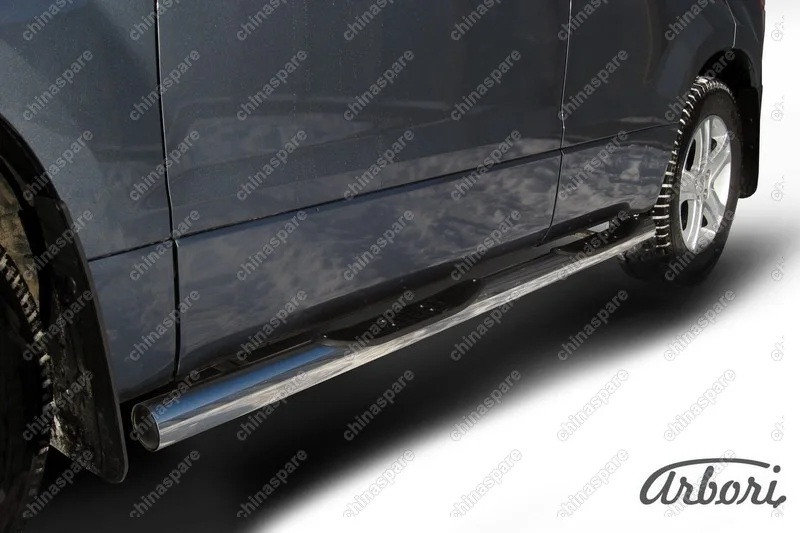 AFZDASGV0509 Защита порогов d76 с проступями Arbori нерж. сталь для Suzuki GRAND VITARA 5дв. 2005-2008