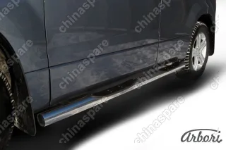 AFZDASGV0509 Защита порогов d76 с проступями Arbori нерж. сталь для Suzuki GRAND VITARA 5дв. 2005-2008