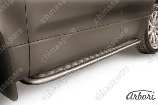 AFZDASGV0512 Защита порогов d42 с листом Arbori нерж. сталь для Suzuki GRAND VITARA 5дв. 2005-2008
