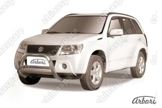 AFZDASGV0802 Кенгурятник d76 низкий Arbori нерж. сталь для Suzuki GRAND VITARA 5дв. 2008-2012