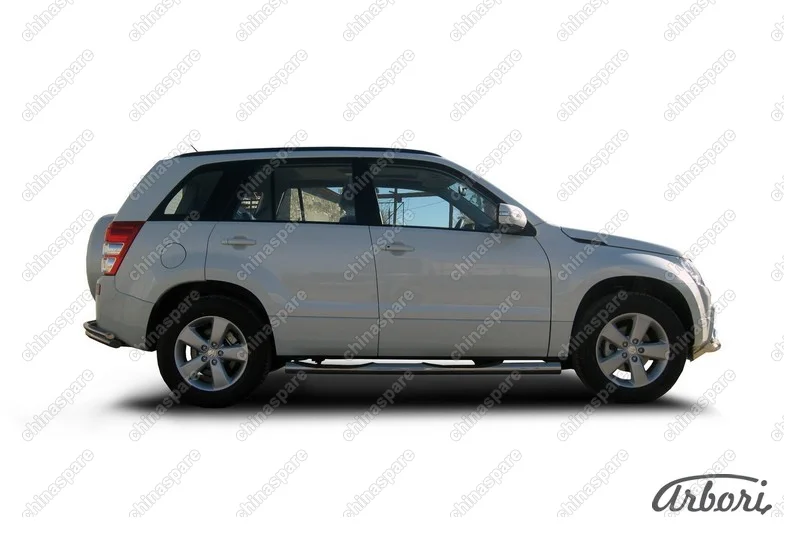 AFZDASGV0809 Защита порогов d76 с проступями Arbori нерж. сталь для Suzuki GRAND VITARA 5дв. 2008-2012