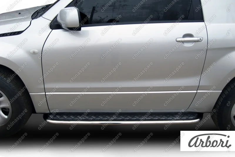 AFZDASGV3D0812 Защита штатных порогов Arbori d42 с листом SUZUKI GRAND VITARA 3 doors 2008-2012