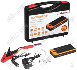 Аккумулятор внешний универсальный (Booster) 10000мАч: 2хUSB 5V 2A, фонарь, пуск ДВС