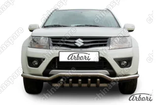 AFZDASGV1201 Защита переднего бампера d57 с защитой картера Arbori нерж. сталь для Suzuki GRAND VITARA 5дв. 2012-2015
