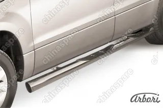 AFZDASGV1204 Защита порогов d76 с проступями Arbori нерж. сталь для Suzuki GRAND VITARA 5дв. 2012-2015