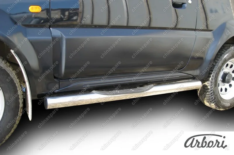 AFZDASJ05 Защита порогов d76 с проступями Arbori нерж. сталь для Suzuki JIMNY 1998-2005