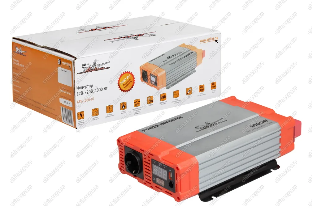 API-1000-07 Инвертор 12В-220В, 1000 Вт