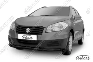 AFZDASSX41402B Зашита переднего бампера d57+d42 двойная Arbori черн. для Suzuki SX4 2014-нв