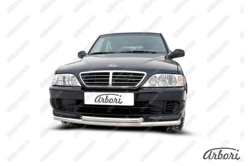 Защита переднего бампера d57+d57 двойная Arbori нерж. сталь для Тагаз ROAD Partner 2008-2011