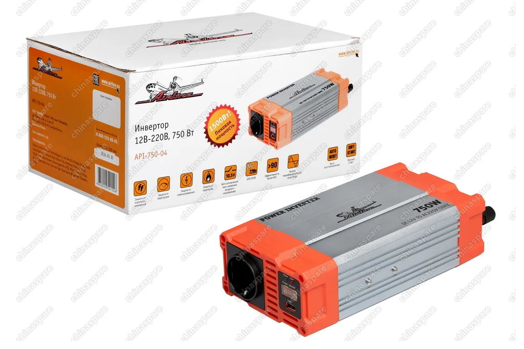 API-750-04 Инвертор 12В-220В, 750 Вт