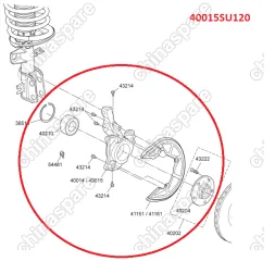 Кулак поворотный со ступицей и щитом в сборе левый Luxgen 7 SUV