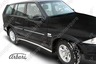 Защита порогов d57 с гибами Arbori нерж. сталь для Тагаз ROAD Partner 2008-2011