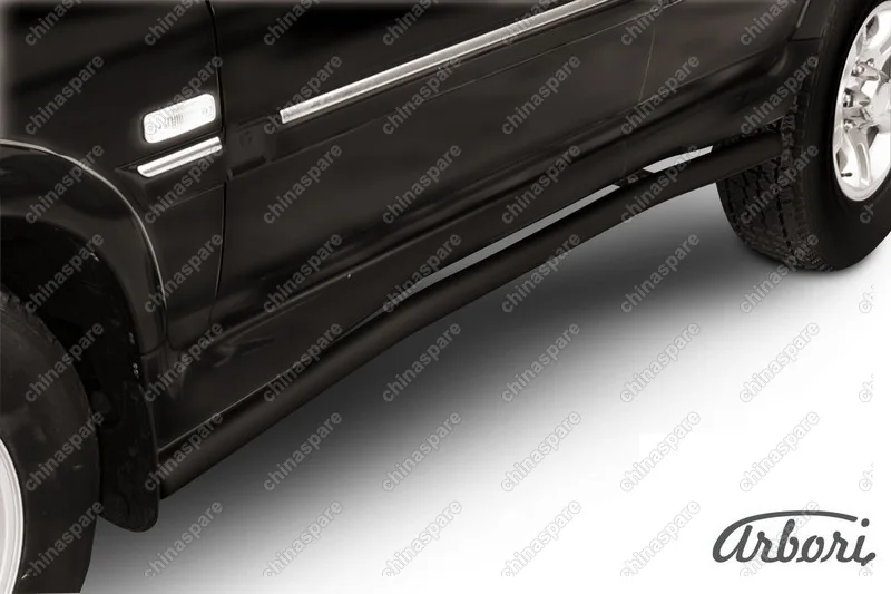 Защита порогов d57 с гибами Arbori черн. для Тагаз ROAD Partner 2008-2011