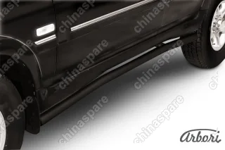 Защита порогов d57 с гибами Arbori черн. для Тагаз ROAD Partner 2008-2011