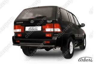 Защита заднего бампера d57+d57 двойная Arbori черн. для Тагаз ROAD Partner 2008-2011