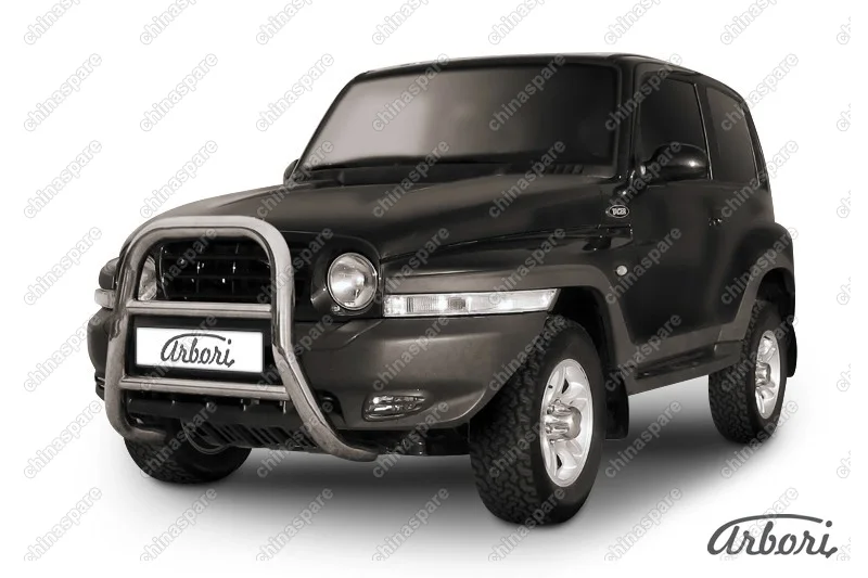 Кенгурятник d76 высокий Arbori нерж. сталь для Тагаз TAGER 3дв. 2008-2012