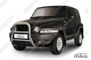 Кенгурятник d76 высокий Arbori нерж. сталь для Тагаз TAGER 3дв. 2008-2012