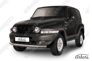 Защита переднего бампера d76 Arbori нерж. сталь для Тагаз TAGER 3дв. 2008-2012
