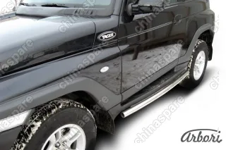 Защита штатного порога d57 Arbori нерж. сталь для Тагаз TAGER 3дв. 2008-2012