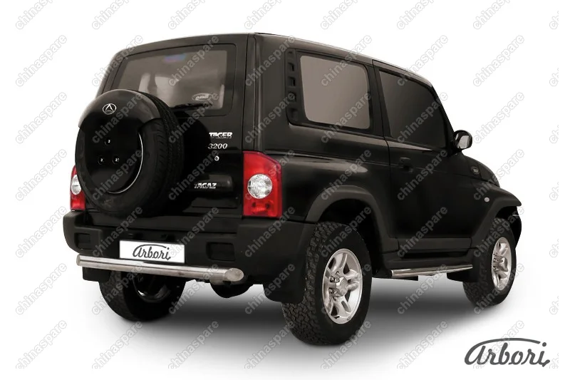 Защита заднего бампера d76 короткая Arbori нерж. сталь для Тагаз TAGER 3дв. 2008-2012