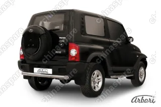 Защита заднего бампера d76 короткая Arbori нерж. сталь для Тагаз TAGER 3дв. 2008-2012