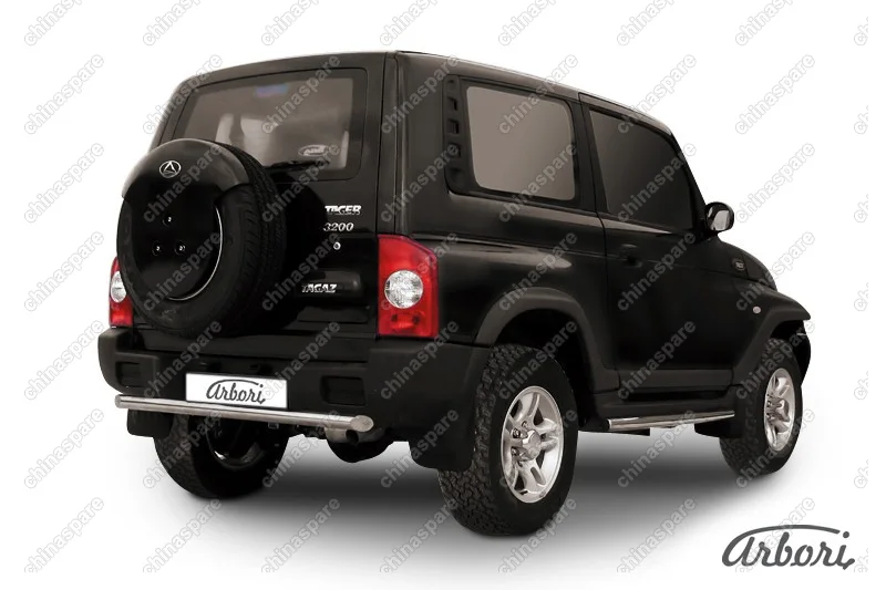 Защита заднего бампера d57 короткая Arbori нерж. сталь для Тагаз TAGER 3дв. 2008-2012