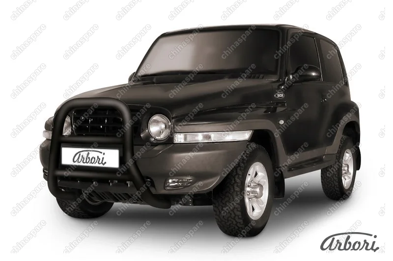 Кенгурятник d76 высокий Arbori черн. для Тагаз TAGER 3дв. 2008-2012