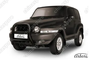 Кенгурятник d76 высокий Arbori черн. для Тагаз TAGER 3дв. 2008-2012