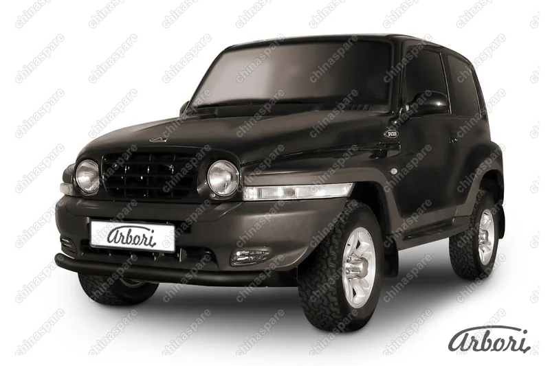 Защита переднего бампера d76 Arbori черн. для Тагаз TAGER 3дв. 2008-2012