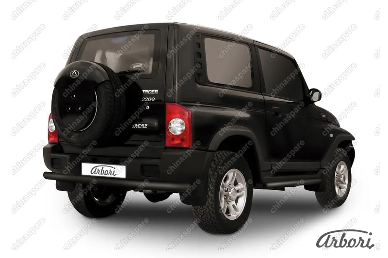 Защита заднего бампера d76 Arbori черн. для Тагаз TAGER 3дв. 2008-2012