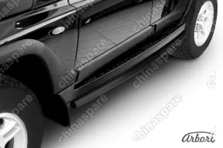 Защита штатного порога d57 Arbori черн. для Тагаз TAGER 5 дв. 2008-2012