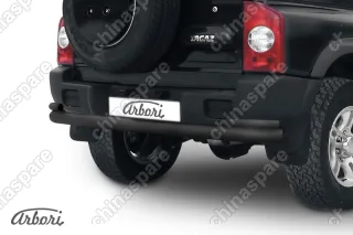 Защита заднего бампера d76+d42 двойная Arbori черн. для Тагаз TAGER 5 дв. 2008-2012
