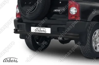 Защита заднего бампера d57+d42 двойная Arbori черн. для Тагаз TAGER 5 дв. 2008-2012