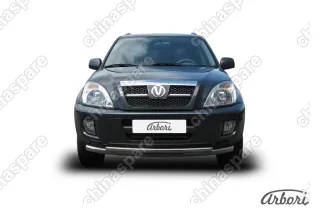 AFZDATIN01 Защита переднего бампера d57+d42 двойная Arbori нерж. сталь для Тагаз TINGO 2011-2014