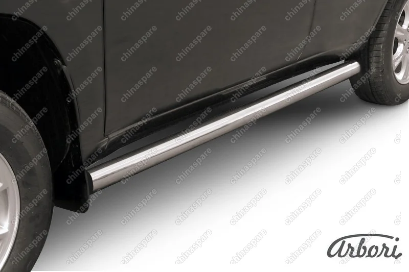AFZDATIN04 Защита порогов d76 труба Arbori нерж. сталь для Тагаз TINGO 2011-2014
