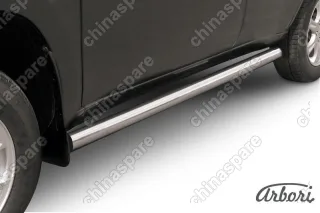 AFZDATIN04 Защита порогов d76 труба Arbori нерж. сталь для Тагаз TINGO 2011-2014