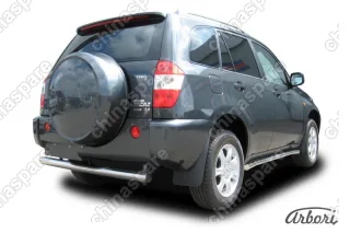 AFZDATIN07 Защита заднего бампера d76 с проступями Arbori нерж. сталь для Тагаз TINGO 2011-2014