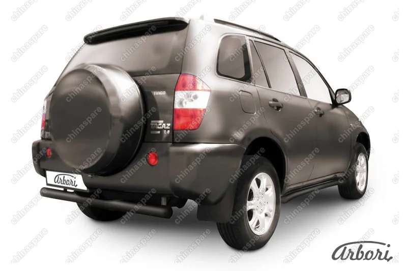 AFZDATIN07B Защита заднего бампера d76 с проступями Arbori черн. для Тагаз TINGO 2011-2014