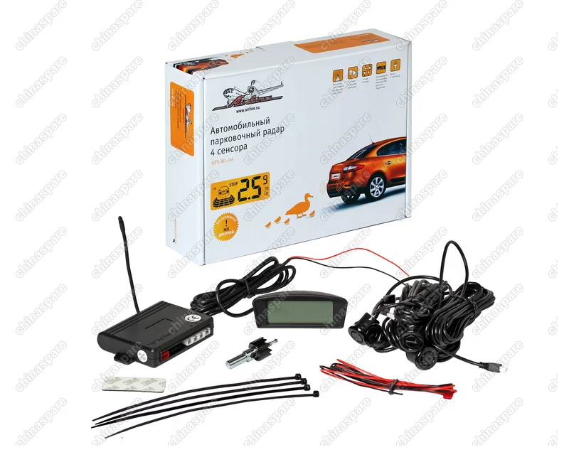 APS-WL-04 Парковочный радар 4 датчика, беспроводной ЖК экран