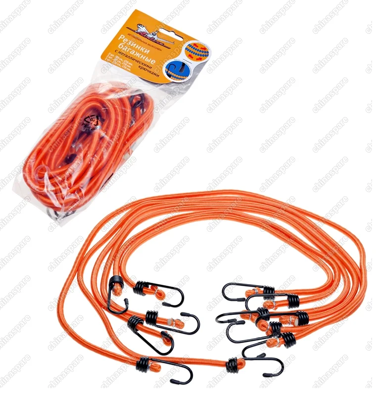 AS-R-04 Набор резинок 6 шт:  2шт. 60см, 2шт. 80см, 2шт. 100см, D-8 мм, (металлические крючки)